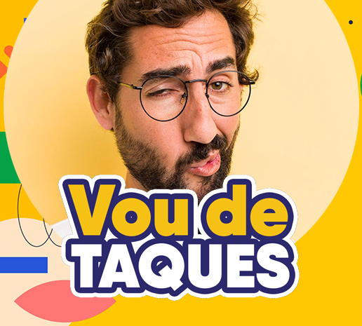 Moldura de avatar 'Vou de Taques' para redes sociais.