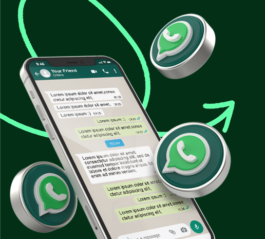 Ilustração de celular com grupos de WhatsApp do Pedro.
